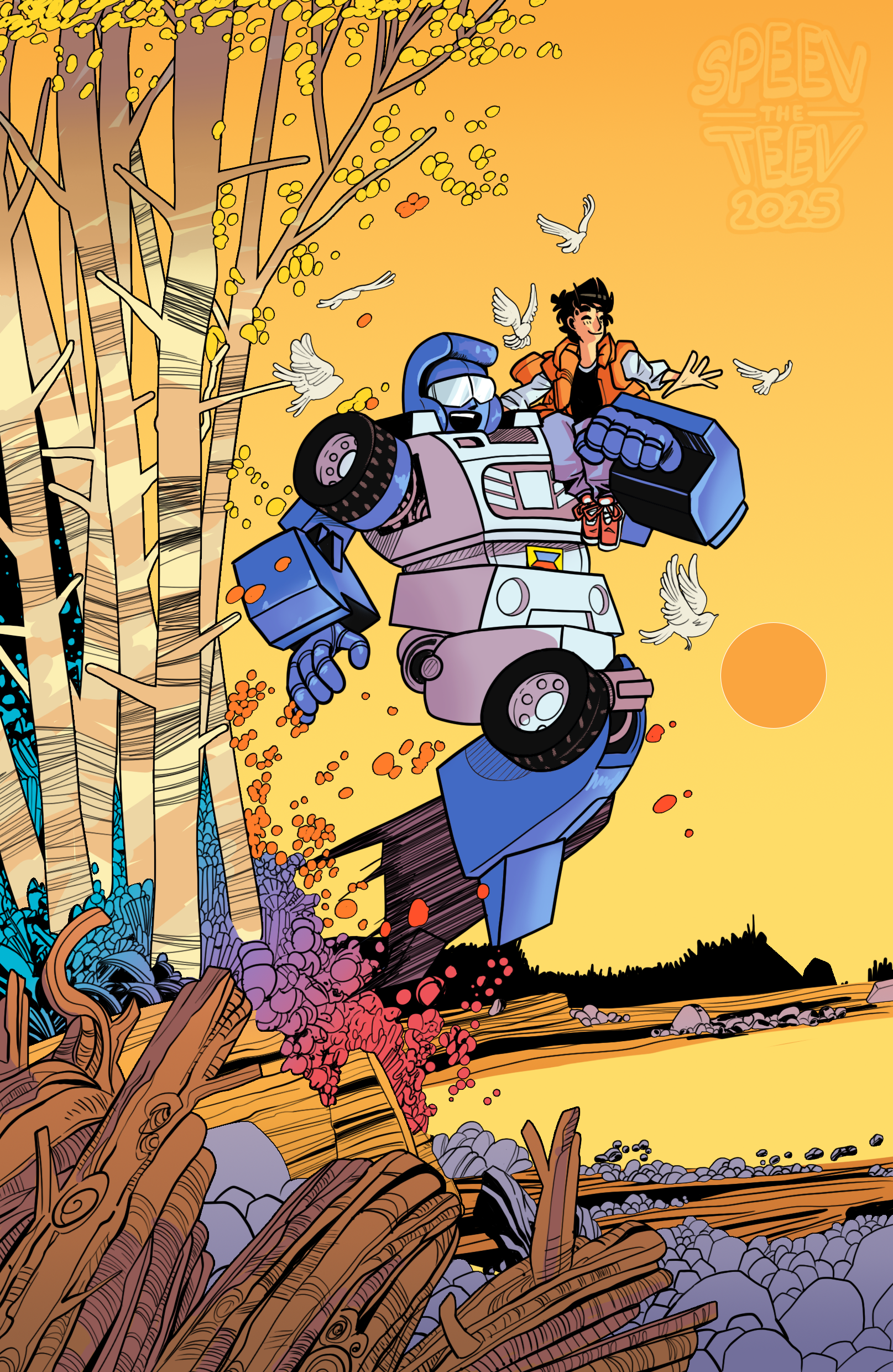Redraw of Transformers Skybound Issue 10 cover