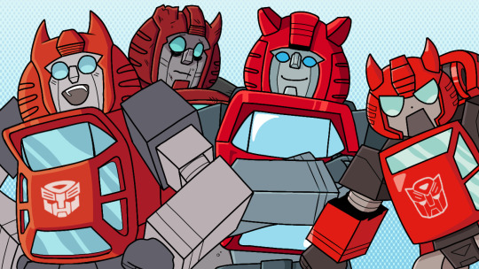 Fanart of various iterations of Cliffjumper from Transformers