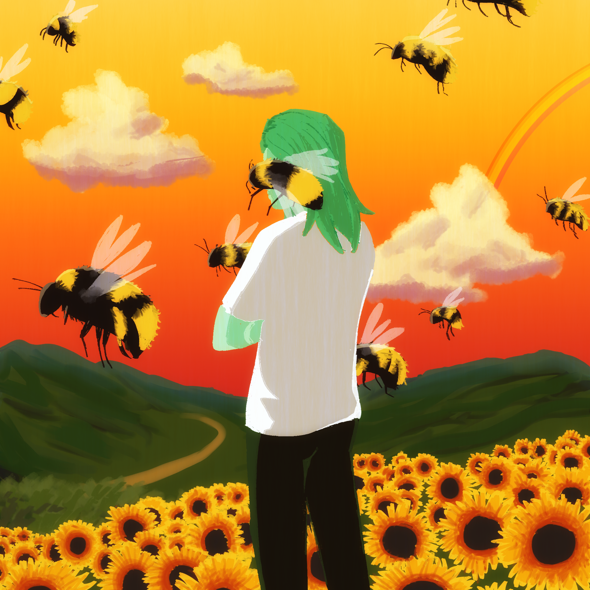 Birthday art for Qmulus (https://www.instagram.com/qmulus_ig/) based on Tyler The Creator's album cover: Flower Boy